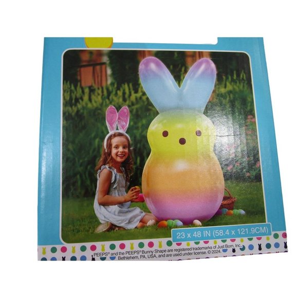 Rainbow Easter Bunny Inflatable Peep New 4ft Tall Multi Color Pastel Ombre - Picture 2 of 16